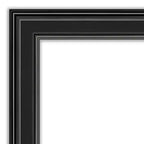 Miroir mural de salle de bain noir sans biseau 24" x 30" - Amanti Art : Rectangle, cadre en polystyrène, fixation murale
