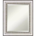 21" x 25" Salon Framed Wall Mirror Silver - Amanti Art: Modern Beveled, No Assembly Required