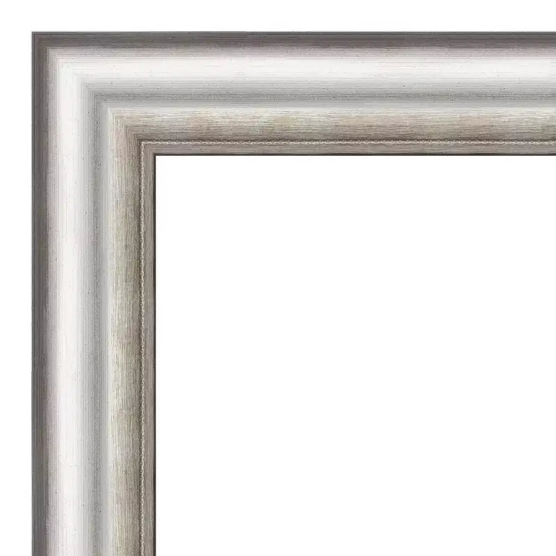Miroir mural encadré 21" x 25" Argent - Amanti Art : Moderne biseauté, aucun assemblage requis