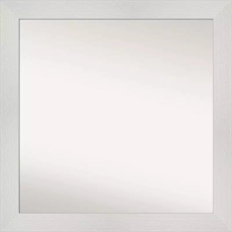 31" x 31" Non-Beveled Mosaic White Wall Mirror - Amanti Art