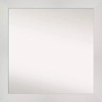 31" x 31" Non-Beveled Mosaic White Wall Mirror - Amanti Art