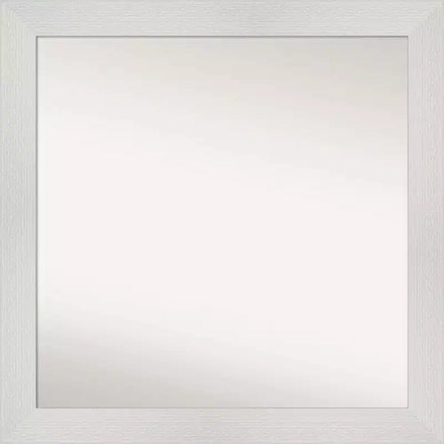 31" x 31" Non-Beveled Mosaic White Wall Mirror - Amanti Art