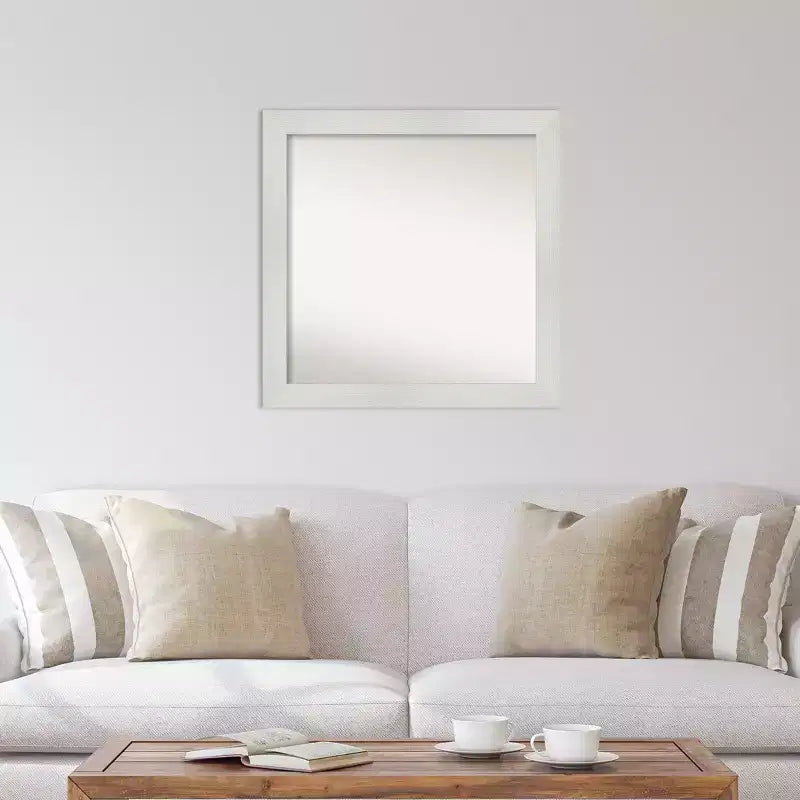 Miroir mural mosaïque blanc non biseauté 31" x 31" - Amanti Art