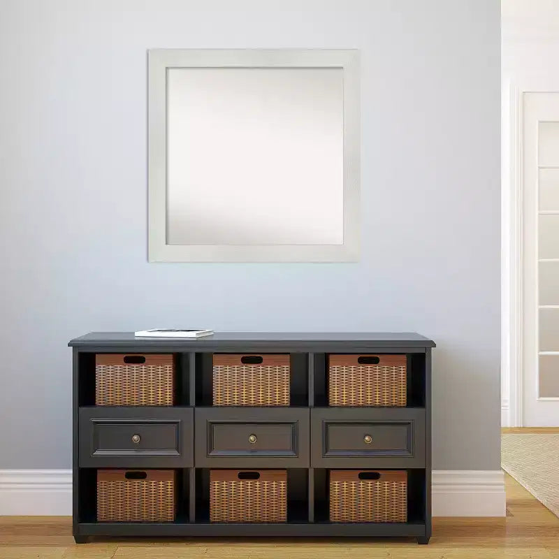 Miroir mural mosaïque blanc non biseauté 31" x 31" - Amanti Art