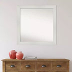 Miroir mural mosaïque blanc non biseauté 31" x 31" - Amanti Art