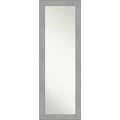 18" x 52" Non-Beveled Vista Brushed Nickel Full Length on The Door Mirror - Amanti Art: Over-the-Door, No Assembly Required