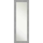 18" x 52" Non-Beveled Vista Brushed Nickel Full Length on The Door Mirror - Amanti Art: Over-the-Door, No Assembly Required