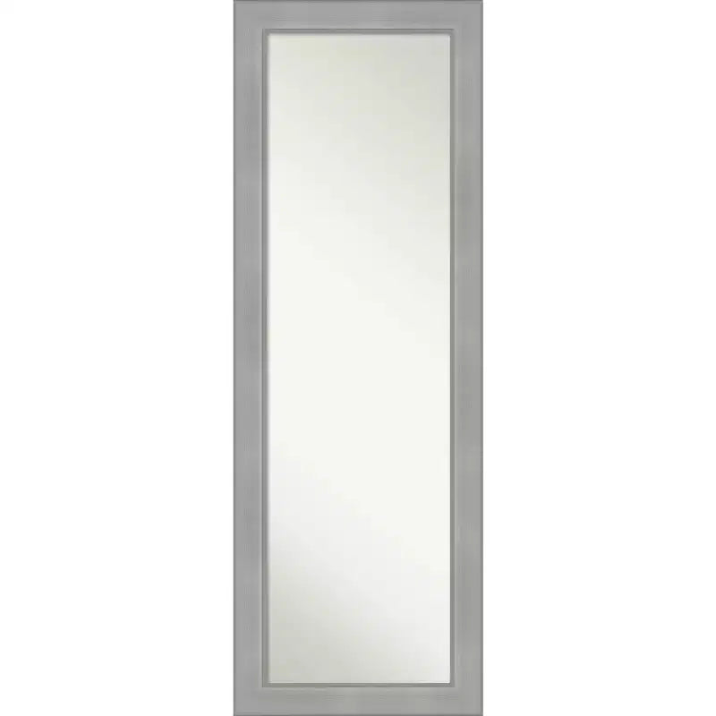 18" x 52" Non-Beveled Vista Brushed Nickel Full Length on The Door Mirror - Amanti Art: Over-the-Door, No Assembly Required