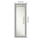 Miroir de porte pleine longueur brossé nickel Vista non biseauté 18" x 52" - Amanti Art : à accrocher à la porte, aucun assemblage requis