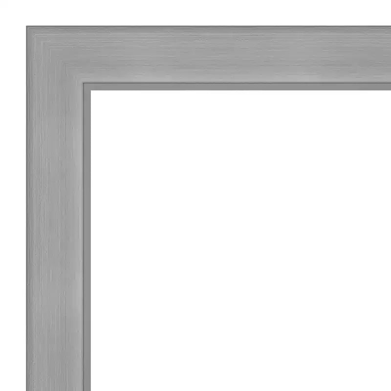 Miroir de porte pleine longueur brossé nickel Vista non biseauté 18" x 52" - Amanti Art : à accrocher à la porte, aucun assemblage requis