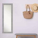 Miroir de porte pleine longueur brossé nickel Vista non biseauté 18" x 52" - Amanti Art : à accrocher à la porte, aucun assemblage requis