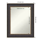 Miroir mural de salle de bain Thomas noir bronze 24" x 30" non biseauté - Amanti Art : cadre en polystyrène, quincaillerie de montage incluse