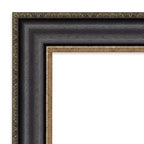 Miroir mural de salle de bain Thomas noir bronze 24" x 30" non biseauté - Amanti Art : cadre en polystyrène, quincaillerie de montage incluse
