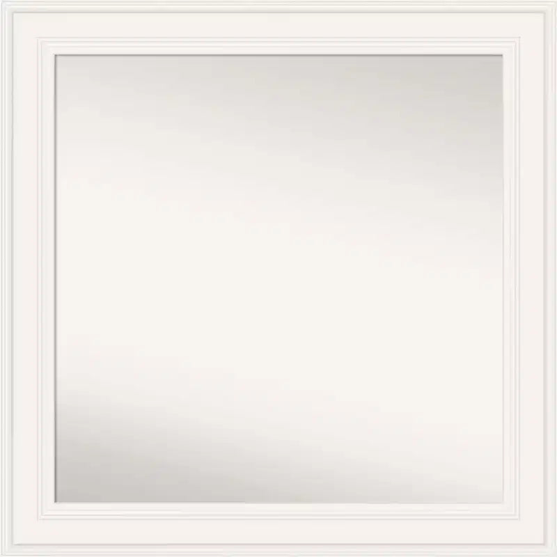 Amanti Art 32"x32" Non-Beveled Ridge White Wall Mirror : Modern Square Framed, Includes Mounting Hardware