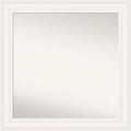Amanti Art 32"x32" Non-Beveled Ridge White Wall Mirror : Modern Square Framed, Includes Mounting Hardware