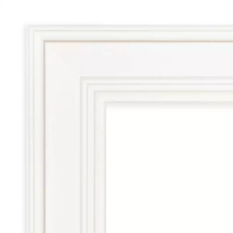 Miroir mural blanc Amanti Art 32"x32" Ridge non biseauté : Carré moderne encadré, matériel de fixation inclus