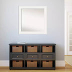 Miroir mural blanc Amanti Art 32"x32" Ridge non biseauté : Carré moderne encadré, matériel de fixation inclus
