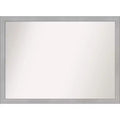 41" x 30" Non-Beveled Vista Brushed Nickel Narrow Bathroom Wall Mirror - Amanti Art: Includes Mounting Hardware, Polystyrene Frame