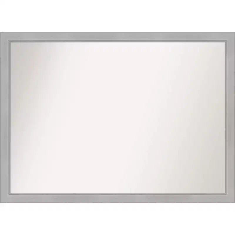 41" x 30" Non-Beveled Vista Brushed Nickel Narrow Bathroom Wall Mirror - Amanti Art: Includes Mounting Hardware, Polystyrene Frame