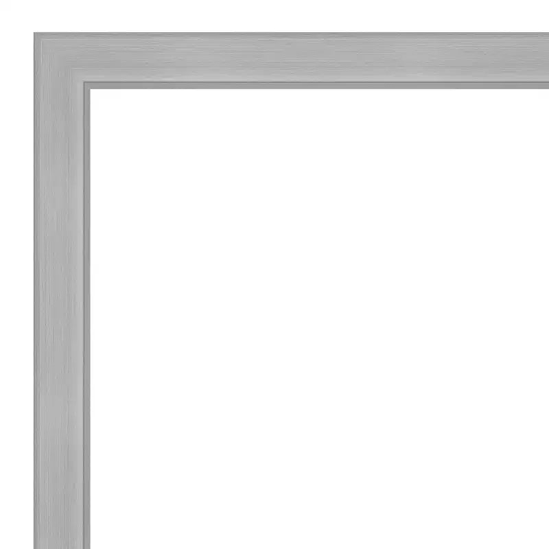 Miroir mural étroit de salle de bain Vista en nickel brossé non biseauté 41" x 30" - Amanti Art : Quincaillerie de montage incluse, Cadre en polystyrène