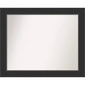 33" x 27" Non-Beveled Corvino Black Wood Wall Mirror - Amanti Art: Modern Rectangle, Includes Mount Hardware