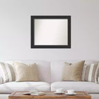 Miroir mural Corvino noir non biseauté 33" x 27" - Amanti Art : Rectangle moderne, matériel de montage inclus