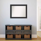 Miroir mural Corvino noir non biseauté 33" x 27" - Amanti Art : Rectangle moderne, matériel de montage inclus