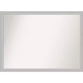 41" x 30" Non-Beveled Low Luster Silver Wood Wall Mirror - Amanti Art: Modern Rectangular, Includes Mount Hardware