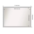 Miroir mural en bois argenté non biseauté à faible lustre de 41 po x 30 po - Amanti Art : Rectangulaire moderne, quincaillerie de montage incluse