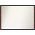 41"x30" Non-Beveled Narrow Wood Bathroom Wall Mirror Warm Walnut - Amanti Art: Modern Rectangular Vanity, Wall Mounted