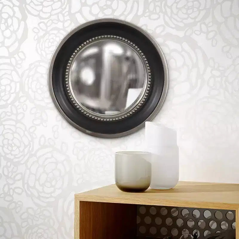 Miroir mural décoratif rond encadré Stanton par Howard Elliott, noir mat : 16 po, moderne en polyuréthane, aucun assemblage requis