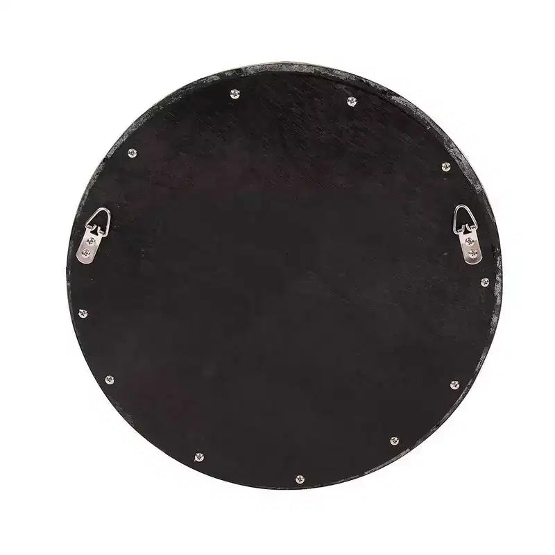 Miroir mural décoratif rond encadré Stanton par Howard Elliott, noir mat : 16 po, moderne en polyuréthane, aucun assemblage requis
