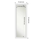 Miroir de porte Amanti Art 18" x 52" en bois blanc non biseauté