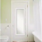 Miroir de porte Amanti Art 18" x 52" en bois blanc non biseauté