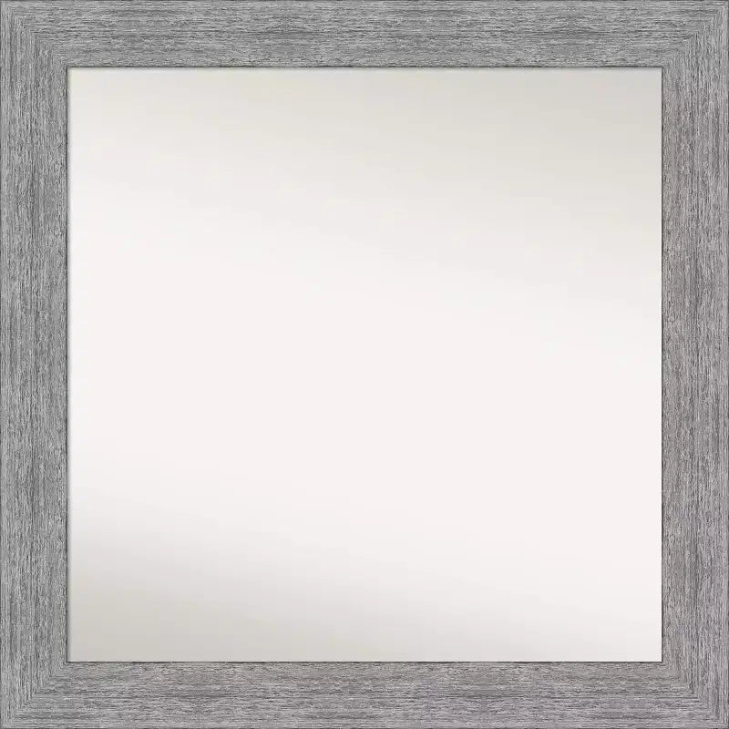 31" x 31" Non-Beveled Bark Rustic Gray Wall Mirror - Amanti Art
