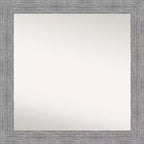 31" x 31" Non-Beveled Bark Rustic Gray Wall Mirror - Amanti Art