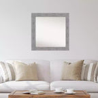 Miroir mural gris rustique écorce non biseauté 31" x 31" - Amanti Art