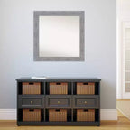 Miroir mural gris rustique écorce non biseauté 31" x 31" - Amanti Art