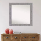Miroir mural gris rustique écorce non biseauté 31" x 31" - Amanti Art