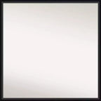27" x 27" Non-Beveled Lucie Black Wood Wall Mirror - Amanti Art: Modern Square, Includes Mounting Hardware