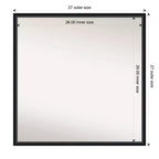 Miroir mural carré Lucie Noir non biseauté 27" x 27" - Amanti Art : Moderne, quincaillerie de fixation incluse
