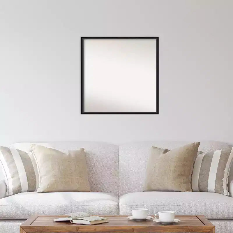 Miroir mural carré Lucie Noir non biseauté 27" x 27" - Amanti Art : Moderne, quincaillerie de fixation incluse