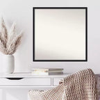 Miroir mural carré Lucie Noir non biseauté 27" x 27" - Amanti Art : Moderne, quincaillerie de fixation incluse