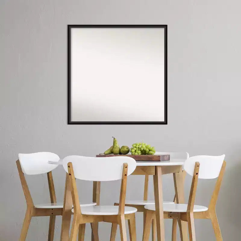 Miroir mural carré Lucie Noir non biseauté 27" x 27" - Amanti Art : Moderne, quincaillerie de fixation incluse