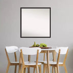 Miroir mural carré Lucie Noir non biseauté 27" x 27" - Amanti Art : Moderne, quincaillerie de fixation incluse