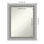 Miroir mural élégant 23 po x 29 po pour salle de bain, étain brossé - Amanti Art : Rectangulaire moderne, fixation murale