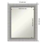 Miroir mural élégant 23 po x 29 po pour salle de bain, étain brossé - Amanti Art : Rectangulaire moderne, fixation murale