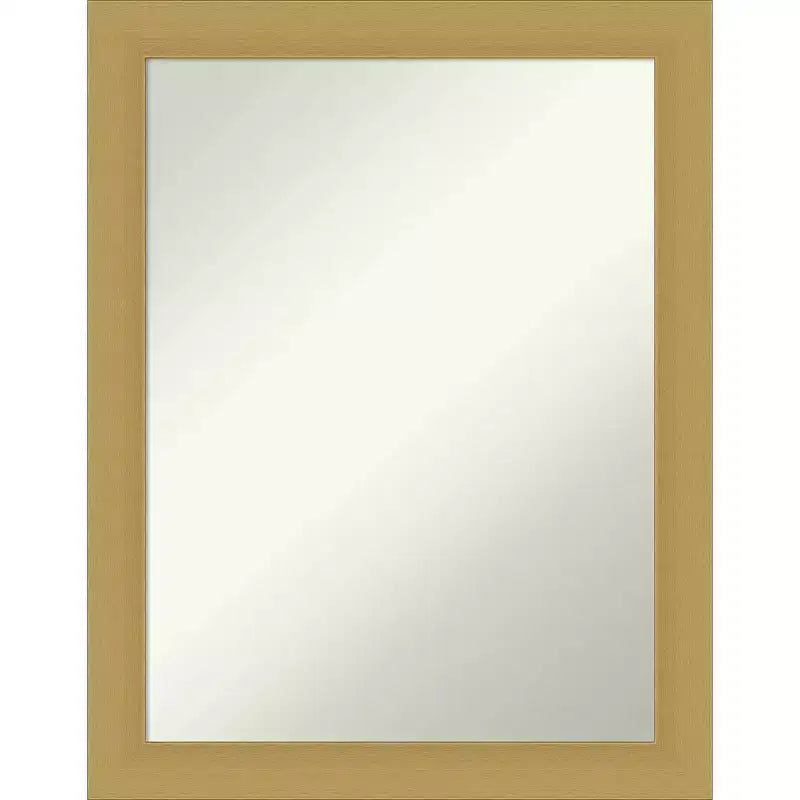22" x 28" Non-Beveled Grace Brushed Gold Wall Mirror - Amanti Art: Rectangle, Polystyrene Frame, Includes Mounting Hardware