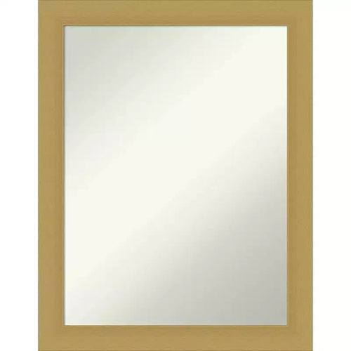 22" x 28" Non-Beveled Grace Brushed Gold Wall Mirror - Amanti Art: Rectangle, Polystyrene Frame, Includes Mounting Hardware