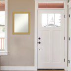 Miroir mural Grace brossé doré 22" x 28" sans biseau - Amanti Art : Rectangle, cadre en polystyrène, quincaillerie de montage incluse